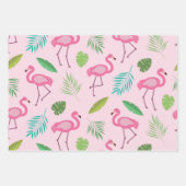 Motif flamant rose avec feuilles tropicales (Devant 2)