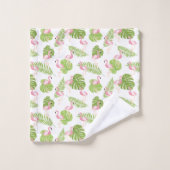 Motif flamant rose pâle (Gant de toilette)