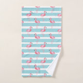 Motif Flamingo rose en bande (Serviette à main)