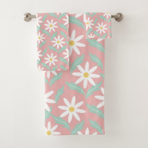 Motif Fleur de Chamomile Retro Rose Design Turquoi