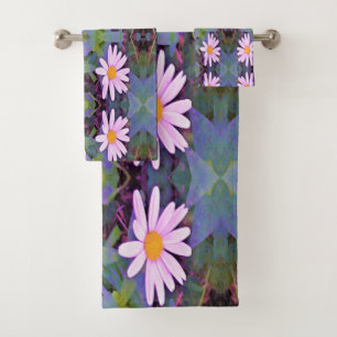 Motif Fleur de marmite rose rétro