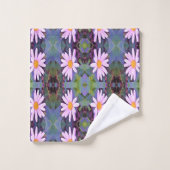 Motif Fleur de marmite rose rétro (Gant de toilette)