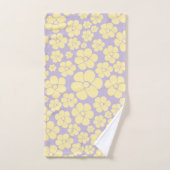 Motif Fleur - Pastel Jaune et Violet (Serviette à main)