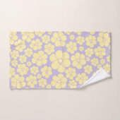 Motif Fleur - Pastel Jaune et Violet (Serviette à main)