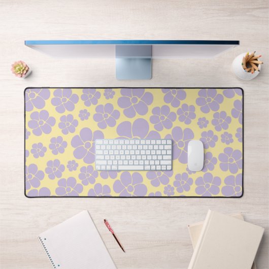 Motif Fleur - Pastel Jaune et Violet (Bureau 1)