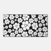 Motif Fleur rétro en blanc sur noir (Recto)