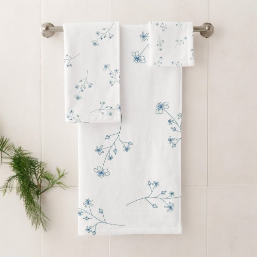Motif Fleur sauvage bleu