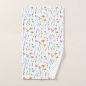 Motif Fleur sauvage d'aquarelle mixte (Serviette à main)