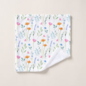 Motif Fleur sauvage d'aquarelle mixte (Gant de toilette)