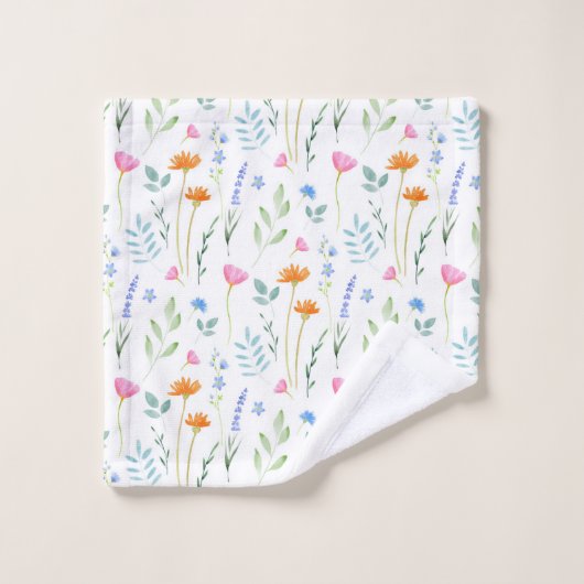 Motif Fleur sauvage d'aquarelle mixte (Gant de toilette)