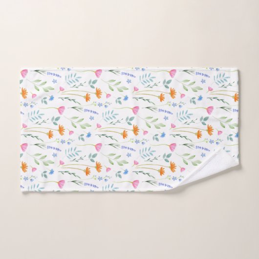 Motif Fleur sauvage d'aquarelle mixte (Serviette à main)
