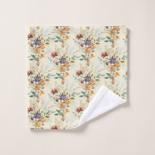 Motif fleur sauvage d'automne (Gant de toilette)
