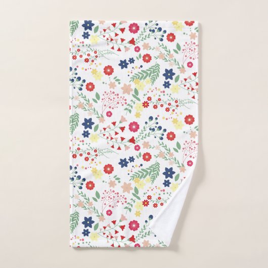 Motif Fleur sauvage simple blanc (Serviette à main)