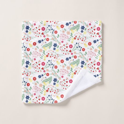 Motif Fleur sauvage simple blanc (Gant de toilette)