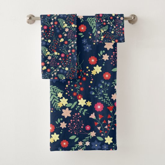 Motif Fleur sauvage simple bleu marine (En situation)