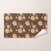 Motif Fleur sauvage Vintage Brown élégant (Serviette à main)