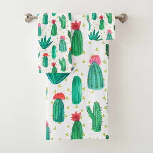 Motif fleurissant de cactus d'aquarelle mignonne (En situation)