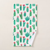 Motif fleurissant de cactus d'aquarelle mignonne (Serviette à main)