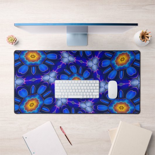 Motif Fleurs bleues Abstraites (Bureau 1)