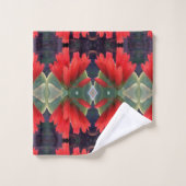 Motif Fleurs rouges (Gant de toilette)