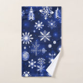 Motif flocon de neige bleu et blanc (Serviette à main)