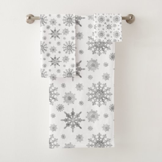 Motif Flocons de Neige Gris Argent (En situation)