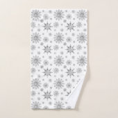 Motif Flocons de Neige Gris Argent (Serviette à main)