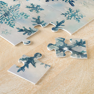 Motif Flocons de Neige Rétro - Puzzle