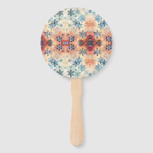 Motif Flocons de Neige Vintage - Éventail