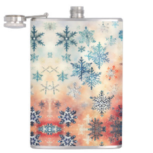 Motif Flocons de Neige Vintage - Flasque