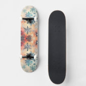 Motif Flocons de Neige Vintage - Skateboard (Recto)