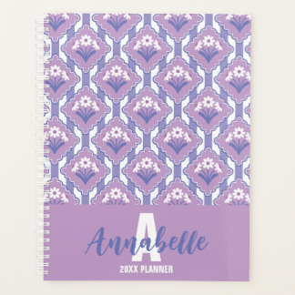 Motif floral à rayures en lilas lavande bleu