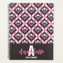 Motif floral à rayures rose noir blanc Daisy