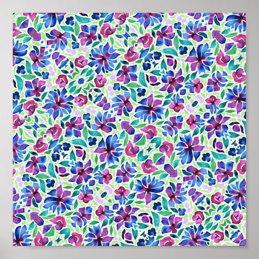 Motif floral abstrait - Affiche (Devant)