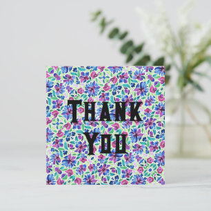 Motif Floral Abstrait - Carte de Remerciement