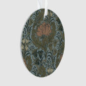 Motif floral antique victorien terre cuite sauge (devant)