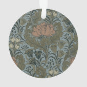 Motif floral antique victorien terre cuite sauge (dos)
