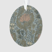 Motif floral antique victorien terre cuite sauge (devant)