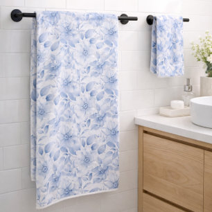 Motif floral aquarelle bleu moderne
