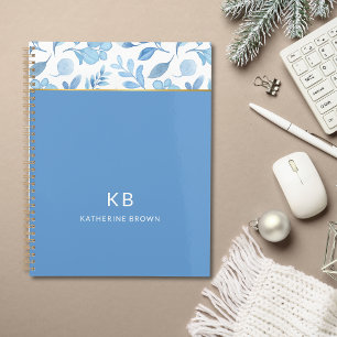 Motif floral aquarelle bleue élégant