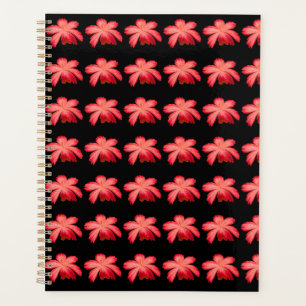 Motif floral aquarelle Fleur rouge sur fond noir
