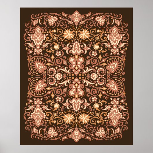 Motif Floral Arabesque. Style Art Déco (Devant)