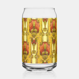 Motif floral Art nouveau rouge de tulipe vintage
