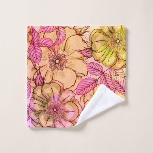 Motif floral Art victorien rose (Gant de toilette)