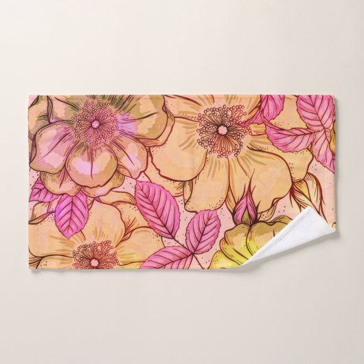 Motif floral Art victorien rose (Serviette à main)