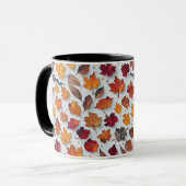 Motif floral avec feuilles tombés 4 - Mug de café (Devant gauche)