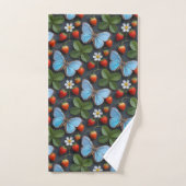 Motif floral avec papillons morpho bleus (Serviette à main)