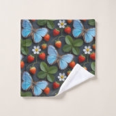 Motif floral avec papillons morpho bleus (Gant de toilette)