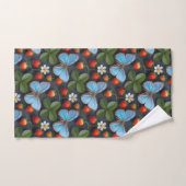 Motif floral avec papillons morpho bleus (Serviette à main)