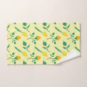 Motif floral avec rose jaune et fleurs de tulipe (Serviette à main)